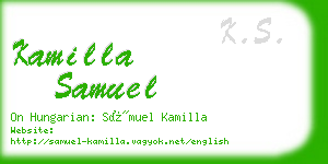 kamilla samuel business card